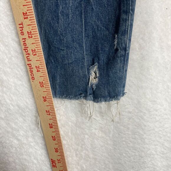 Abercrombie & Fitch High Rise Mom Jean Distressed Size 25 Regular Medium Wash - Picture 6 of 11